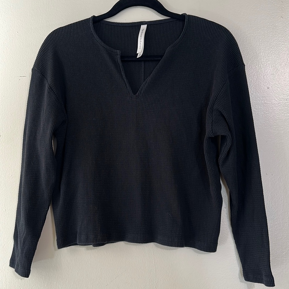The Group Babaton waflle longsleeve top